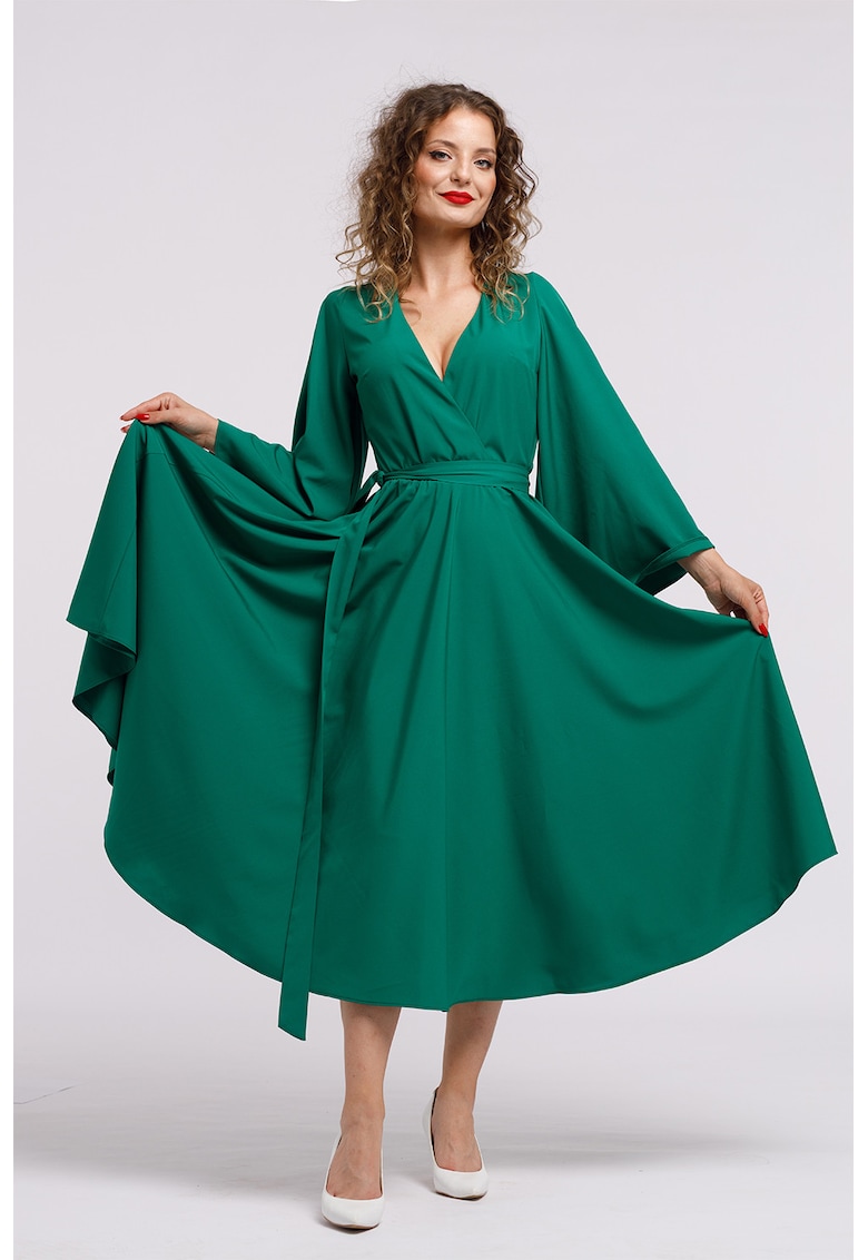 Застъпена шпиц рокля - Бледозелен CAMISSI