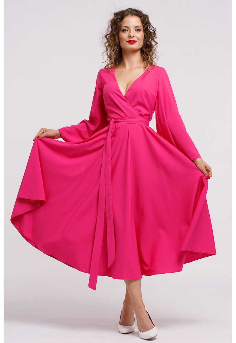 Застъпена шпиц рокля - Фуксия CAMISSI
