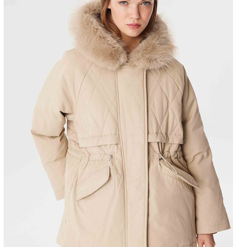 Зимна парка с еко пух - Бежов TWIST