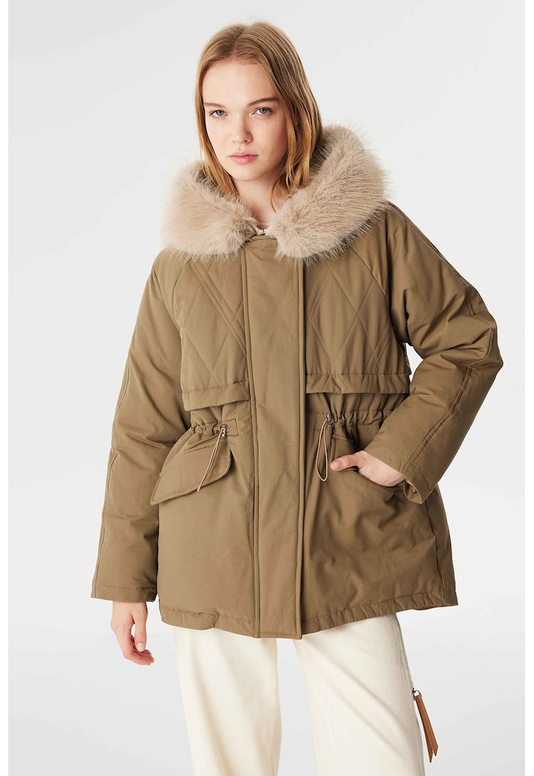 Зимна парка с еко пух - Каки TWIST