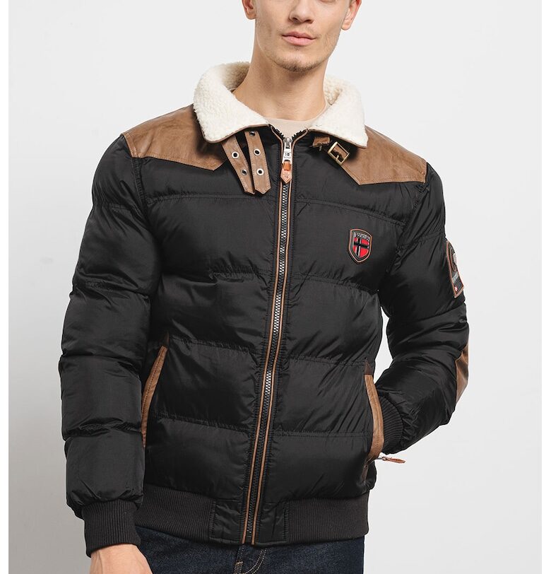 Зимно капитонирано яке Abramovitch - Черен/Тъмнокафяв Geo Norway