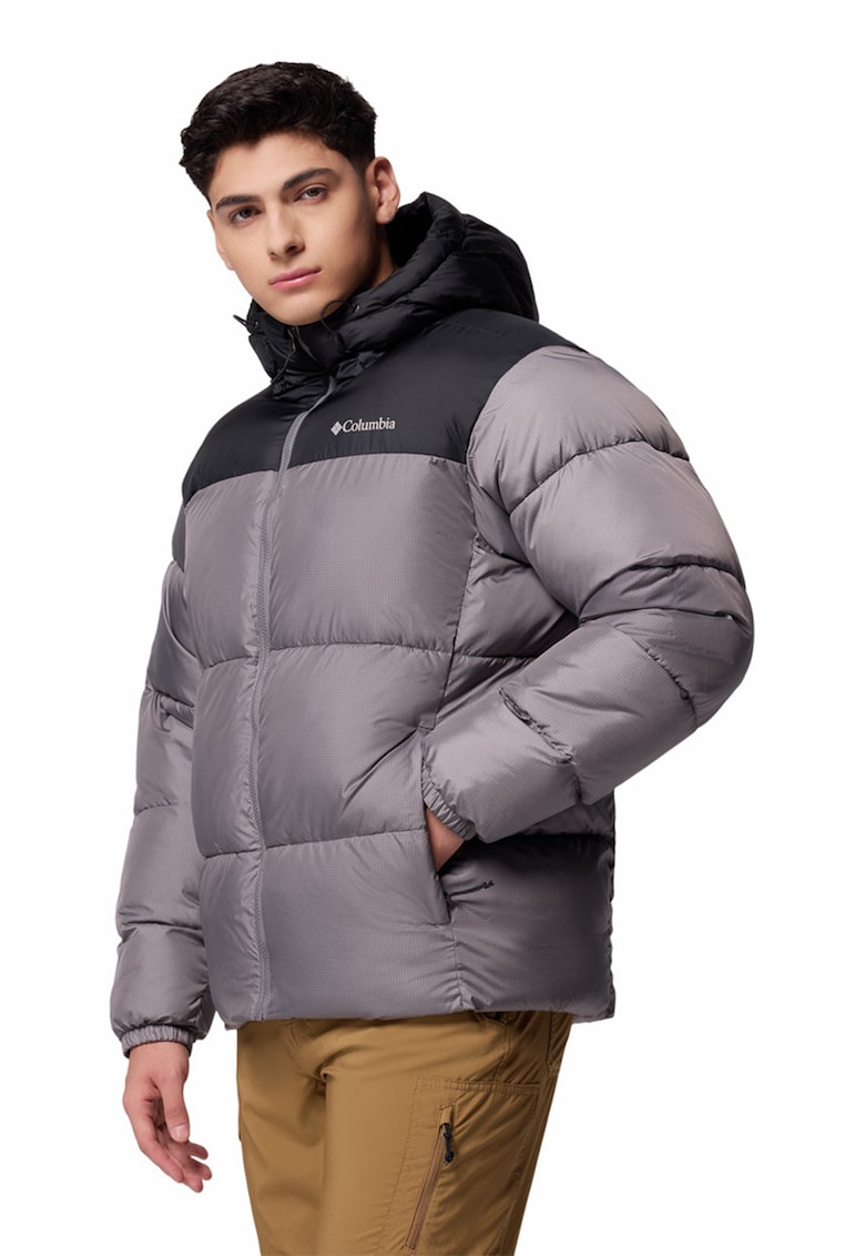 Зимно капитонирано яке Puffect II - Светло сив/Избеляло черно Columbia