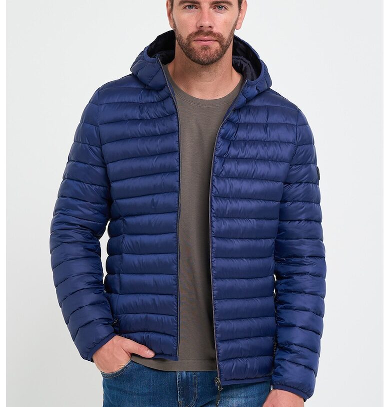 Зимно капитонирано яке с джобове с цип - Тъмносин KVL by KENVELO