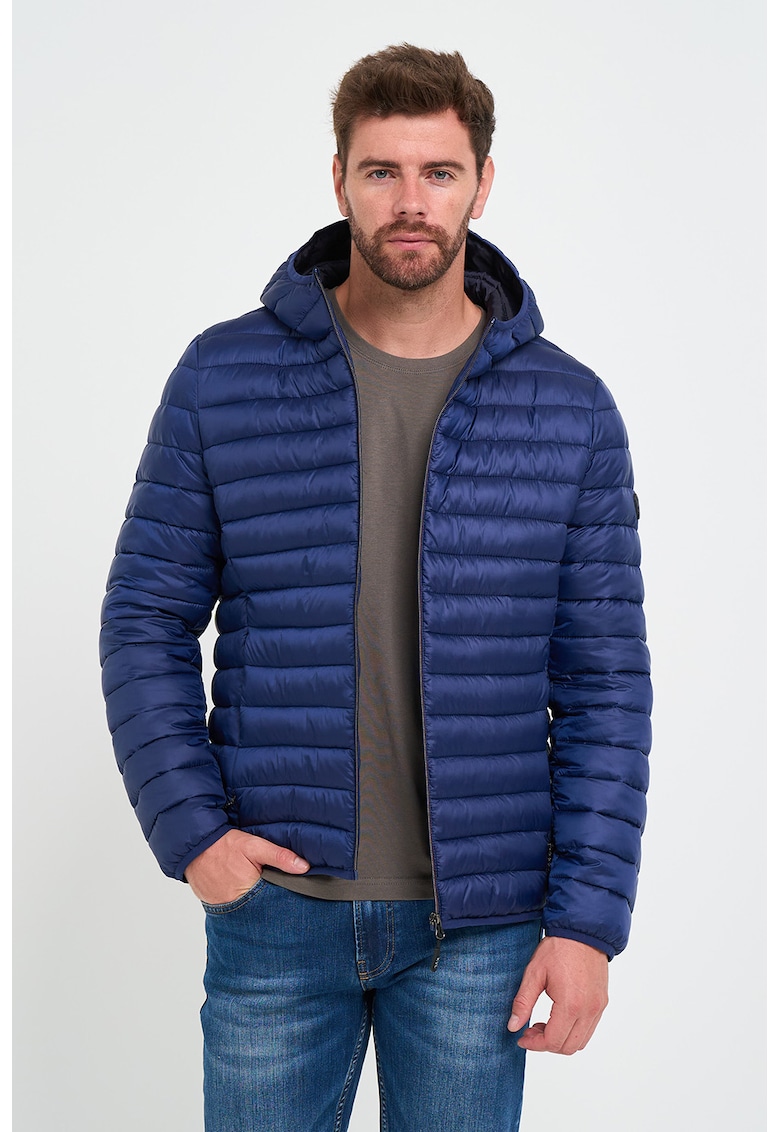 Зимно капитонирано яке с джобове с цип - Тъмносин KVL by KENVELO