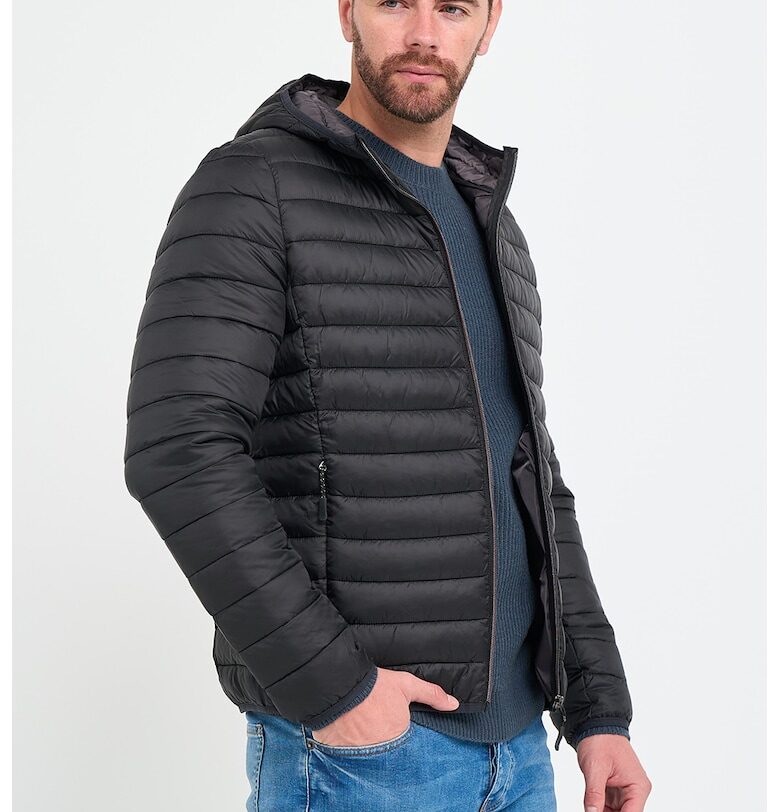 Зимно капитонирано яке с джобове с цип - Черен KVL by KENVELO