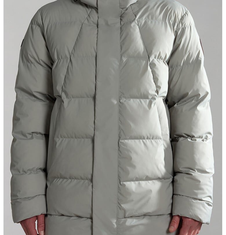 Зимно капитонирано яке с качулка - Светло сив Napapijri