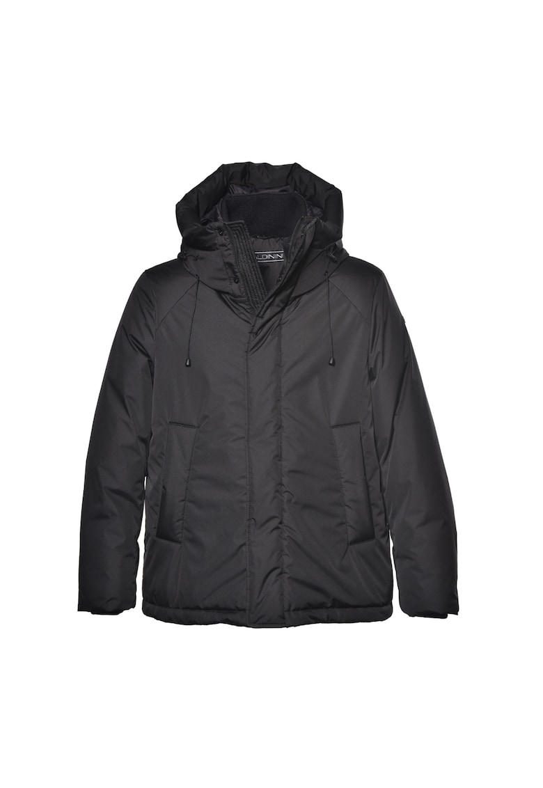 Зимно пке с качулка и цип - Черен Baldinini