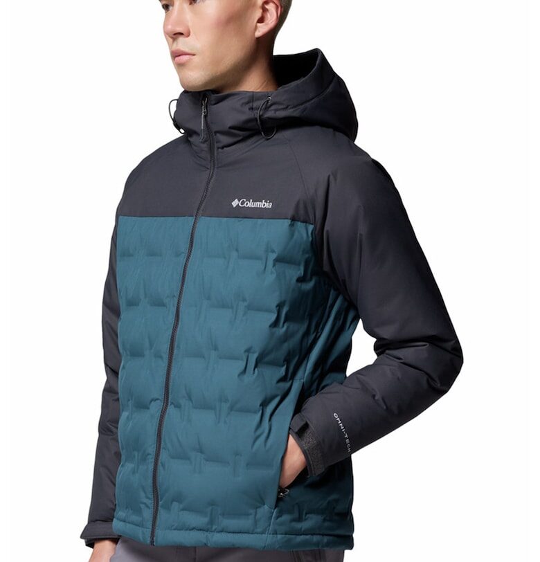 Зимно пухено трекинг яке Grand Trek III - Избеляло черно/Петролно синьо Columbia