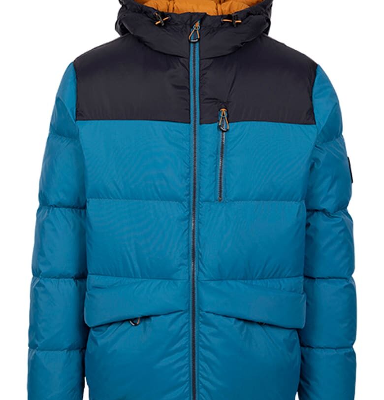 Зимно пухено яке Erris с качулка - Черен/Тюркоаз Trespass