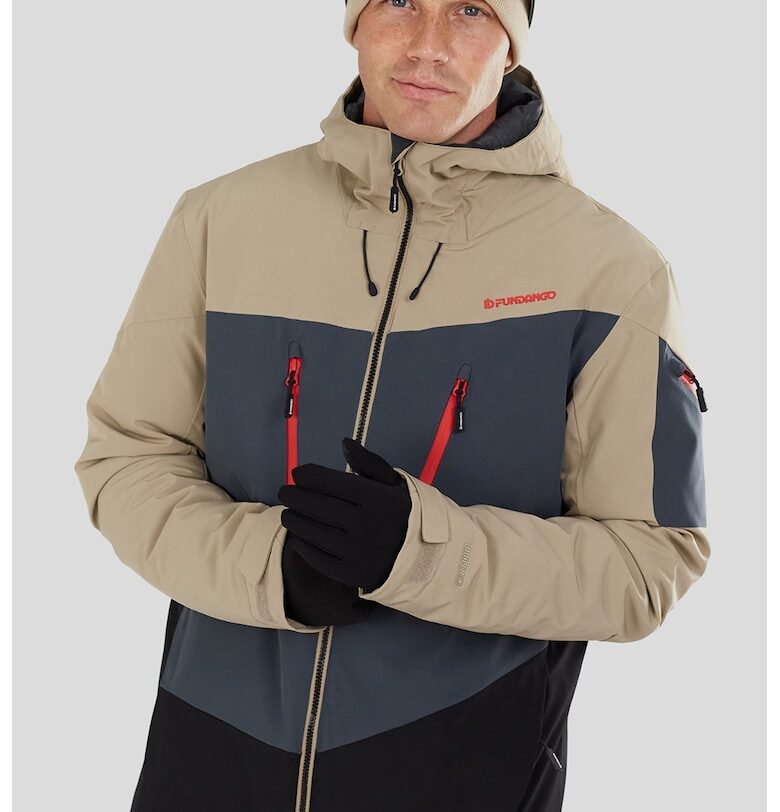 Зимно ски яке Privet Allmountain в цветен блок - Черен/Прашно синьо/Бежов Fundango