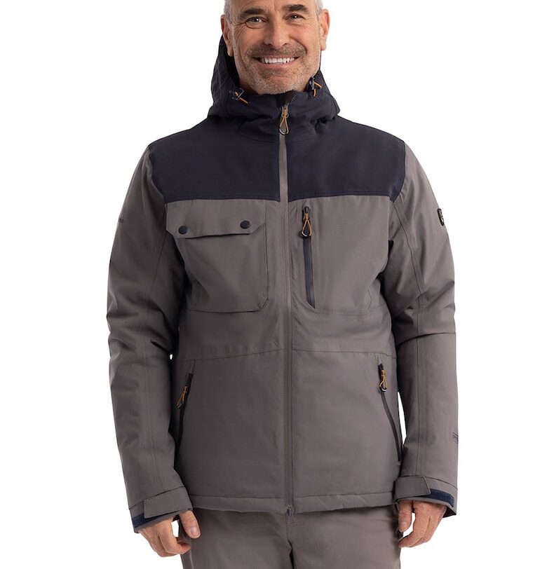 Зимно трекинг яке с цип и контрасти - Ултрамарин синьо/Сиво-кафяв Trespass