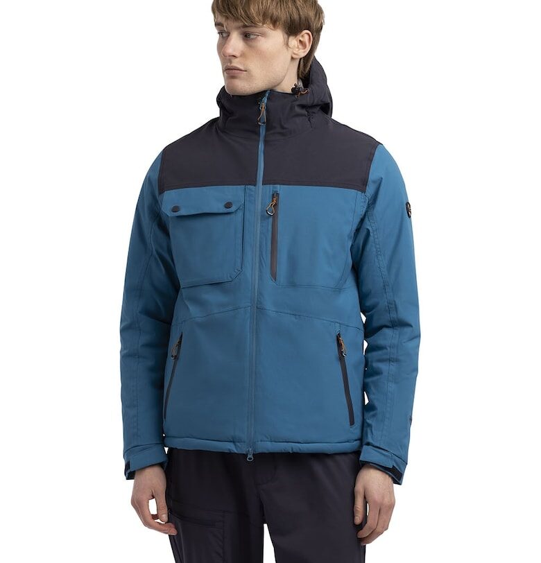 Зимно трекинг яке с цип и контрасти - Черен/Син Trespass