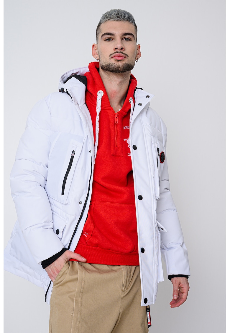 Зимно яке Albert с вата и качулка - Бял Geographical Norway