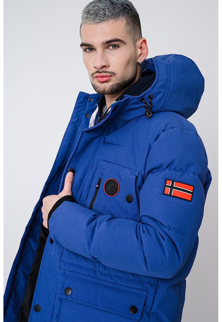 Зимно яке Albert с вата и качулка - Тъмносин Geographical Norway