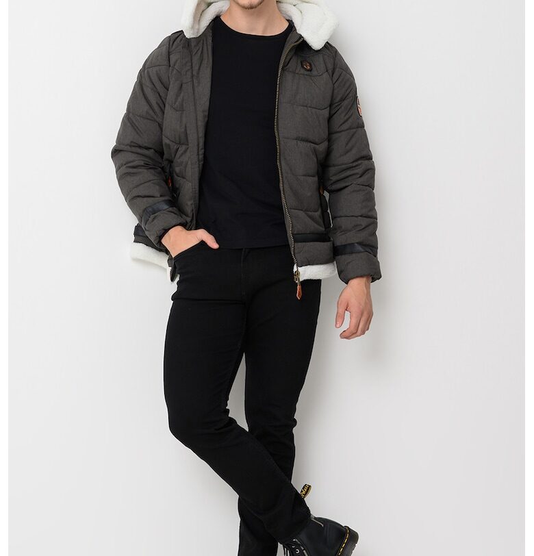 Зимно яке Areystock с джобове встрани - Tъмносив Geo Norway