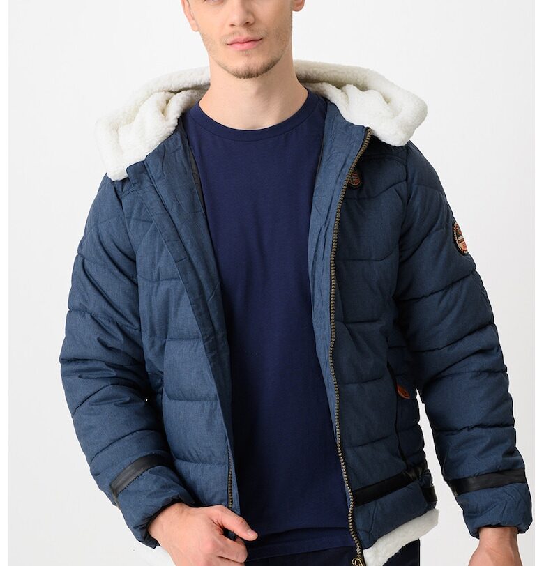 Зимно яке Areystock с джобове встрани - Тъмносин Geo Norway