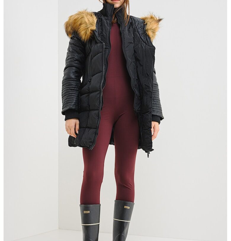 Зимно яке Augustine Ausmose с качулка и дизайн 2 в 1 - Черен Geo Norway