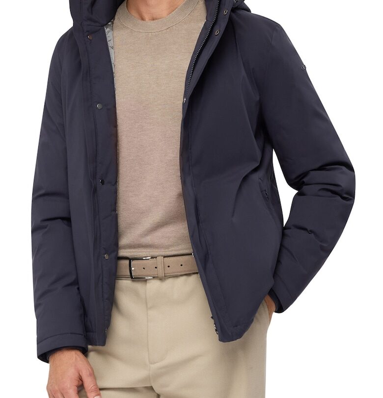 Зимно яке Aurelio с качулка - Тъмносин Geox