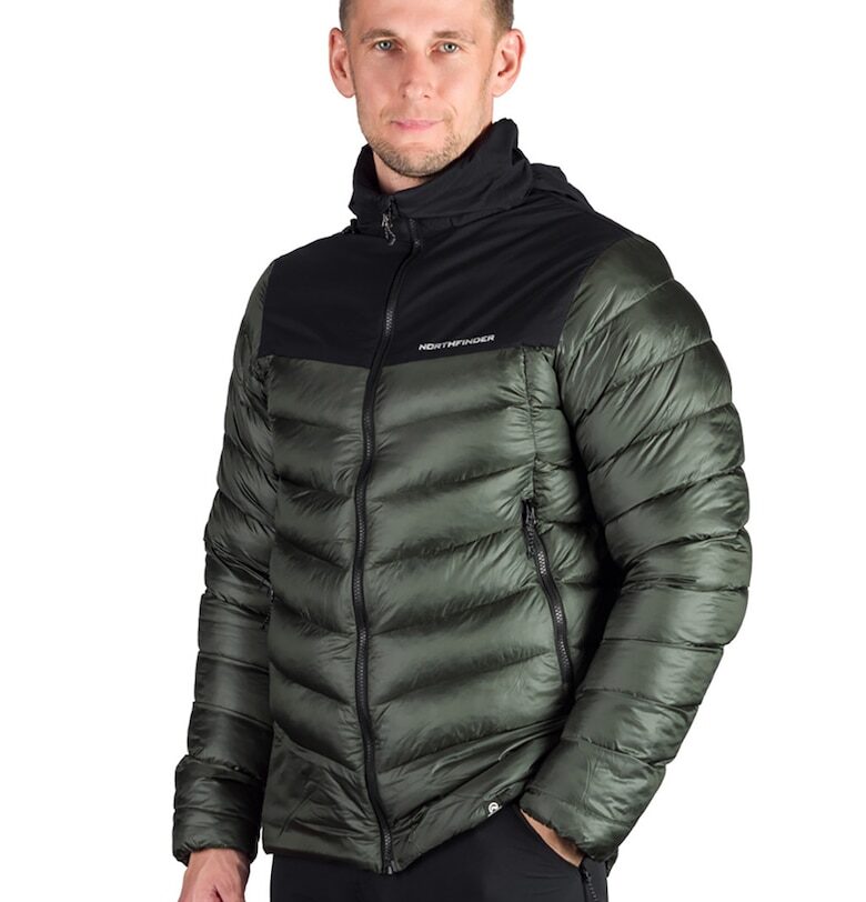 Зимно яке Bertram за хайкинг и трекинг - Черен/Тъмнозелен NORTHFINDER