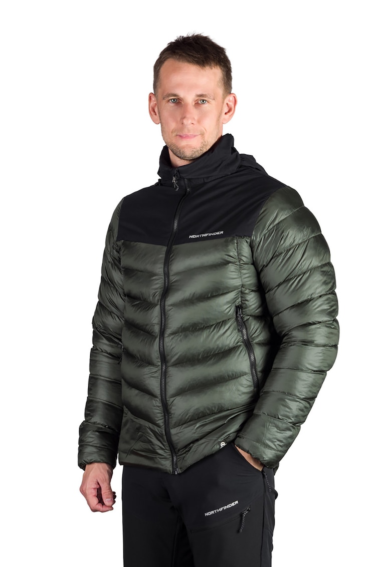 Зимно яке Bertram за хайкинг и трекинг - Черен/Тъмнозелен NORTHFINDER