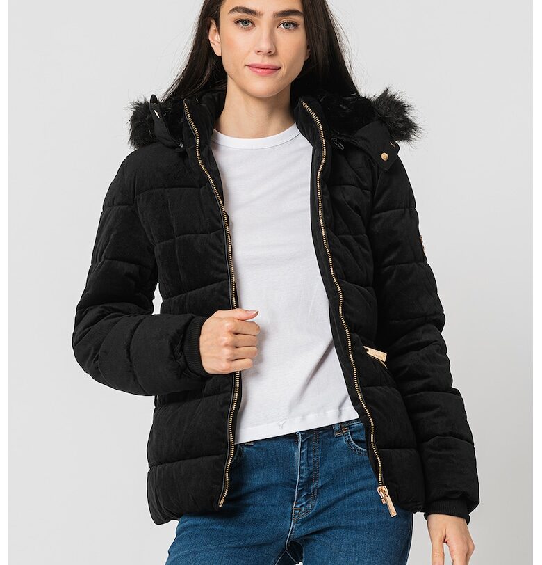 Зимно яке Bilove с отделяща се качулка - Черен Geo Norway