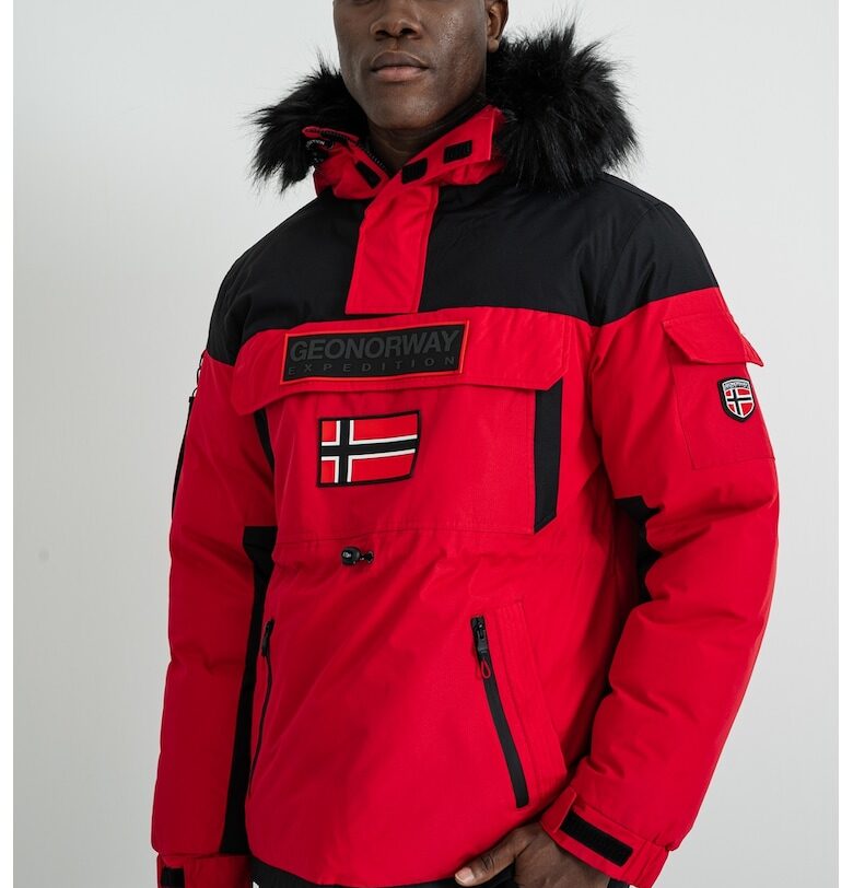 Зимно яке Bruno с регулируема талия - Червен/Черен/Мръснобял Geo Norway