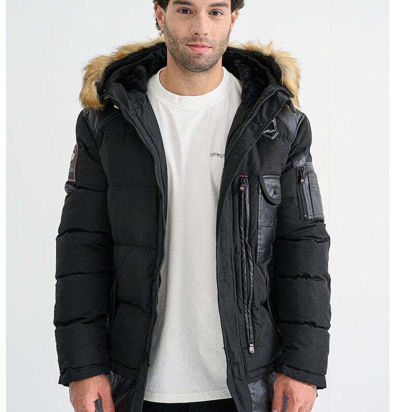 Зимно яке Busseldorf с качулка - Черен Geo Norway