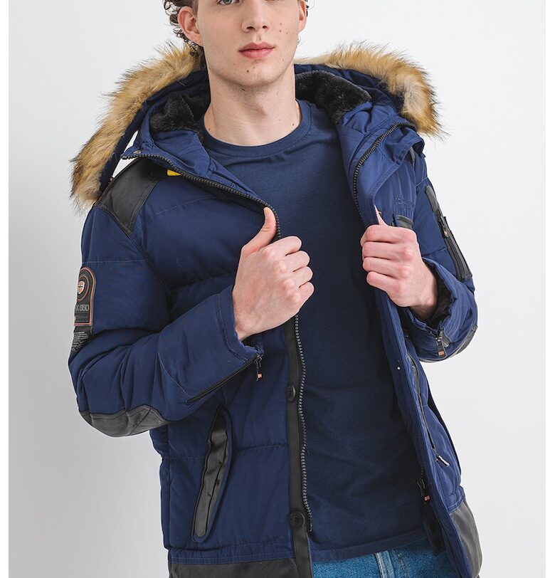 Зимно яке Busseldorf с качулка - Черен/Индигово синьо Geo Norway