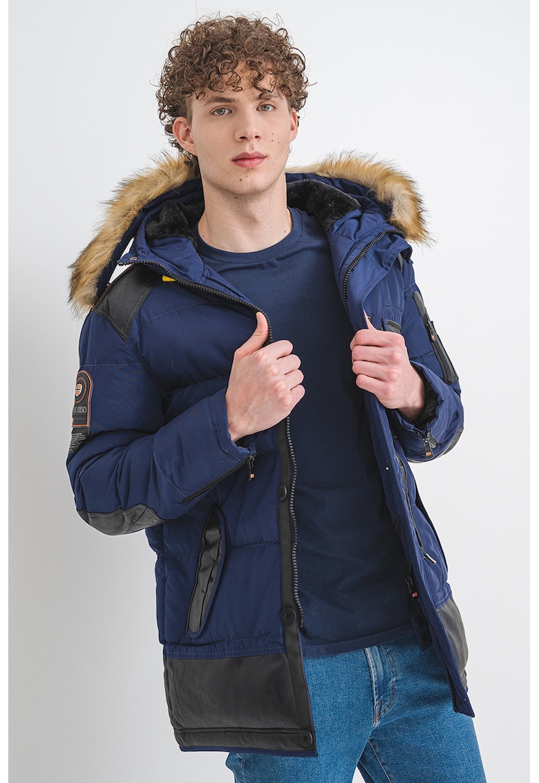 Зимно яке Busseldorf с качулка - Черен/Индигово синьо Geo Norway