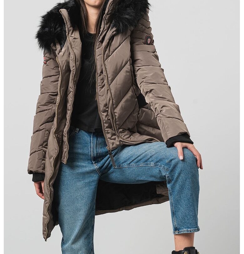 Зимно яке Dolrie с колан - Каки Geo Norway