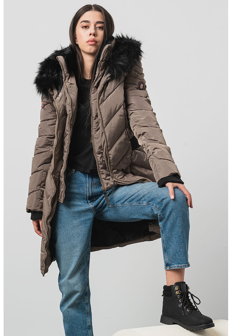 Зимно яке Dolrie с колан - Каки Geo Norway