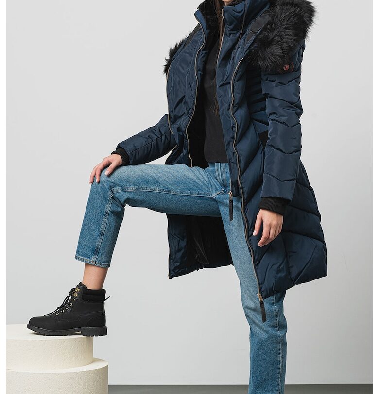 Зимно яке Dolrie с колан - Тъмносин Geo Norway