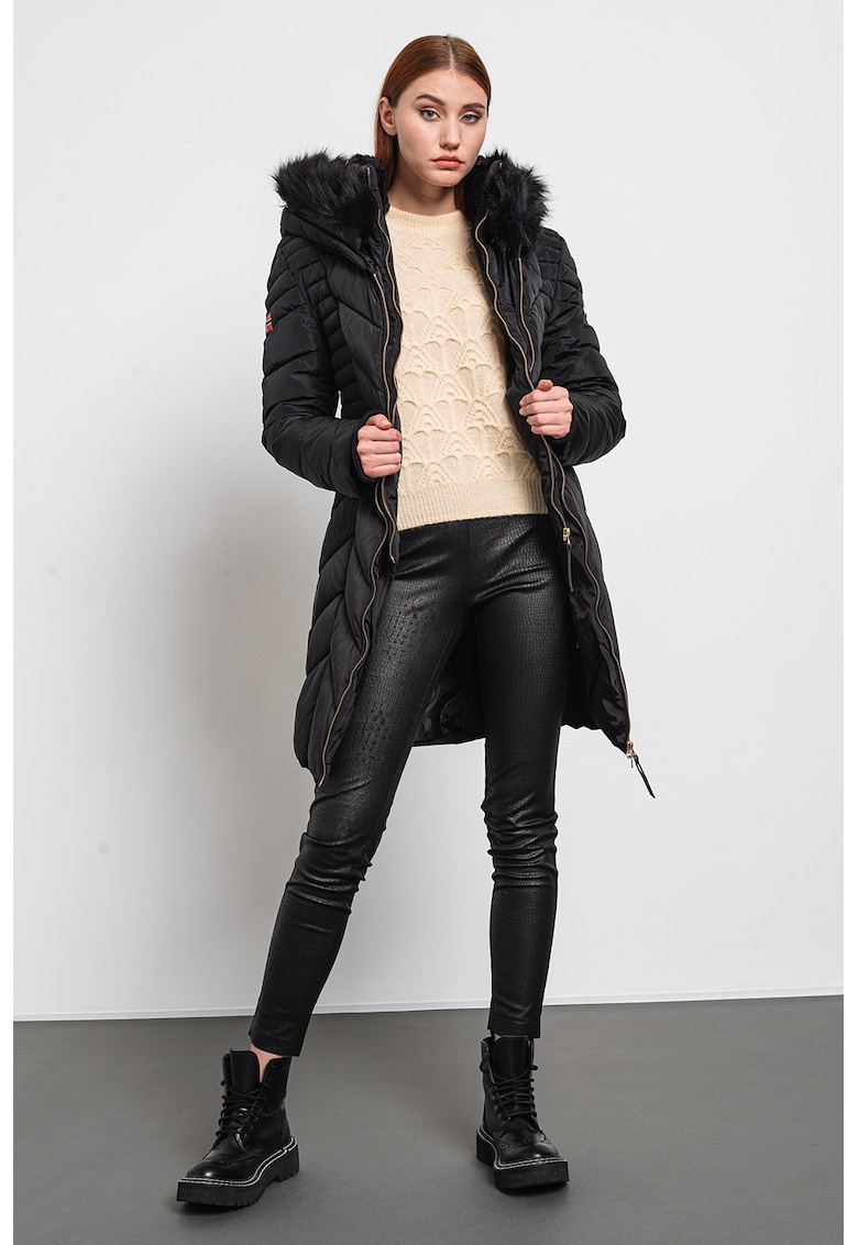 Зимно яке Dolrie с колан - Черен Geo Norway