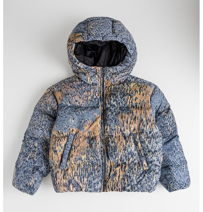 Зимно яке Nylon с качулка - Прашно синьо/Камел Diesel