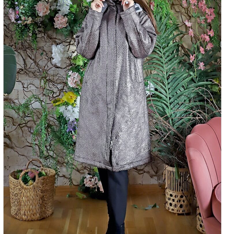 Зимно яке Perugia с цип - Сребрист MIAU by Clara Rotescu