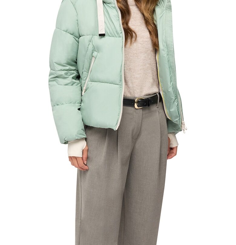 Зимно яке Spherica с качулка и цепки за палците - Бледозелен Geox