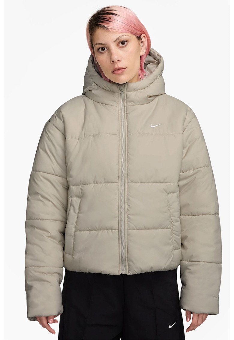 Зимно яке Therma-FIT с качулка - Светло бежово Nike