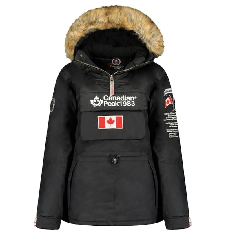 Зимно яке  за момичета - бяло - полиестер - качулка със сваляща се козина - синтетичен пълнеж - 128 см Canadian Peak