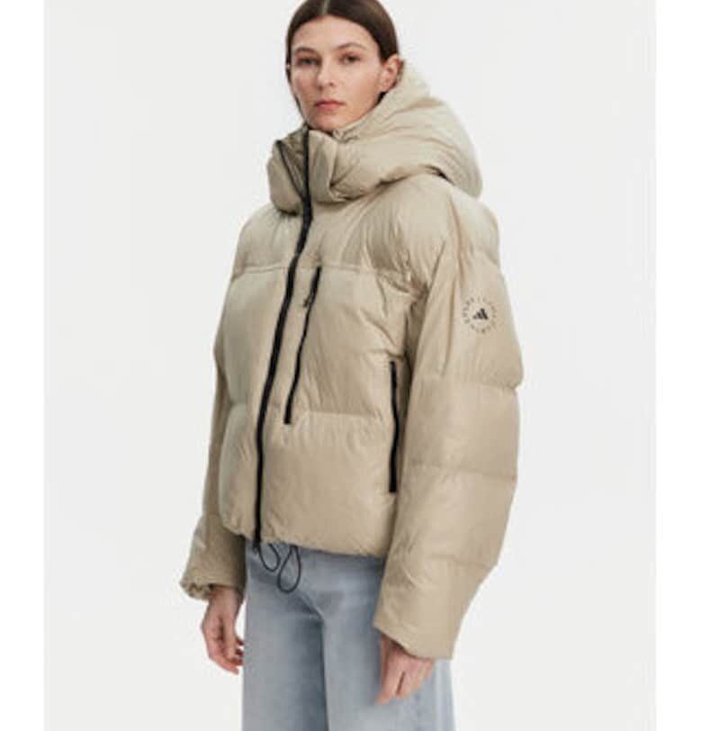 Зимно яке от найлон с яка и качулка adidas