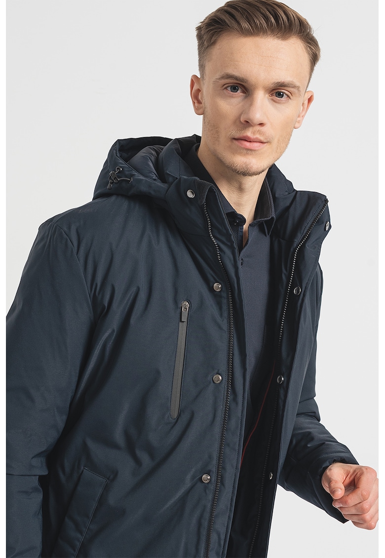 Зимно яке с вата - качулка и джобове - Тъмносин Pierre Cardin