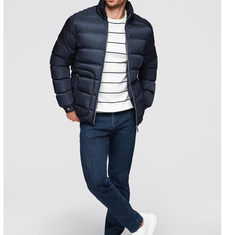 Зимно яке с висока яка - Тъмносин OMBRE