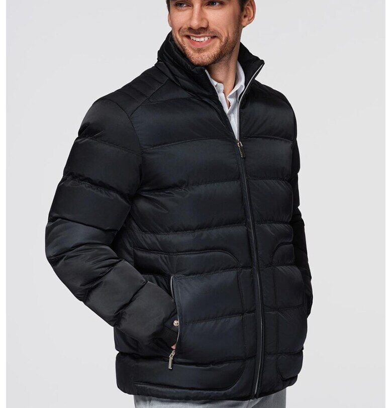 Зимно яке с висока яка - Черен OMBRE