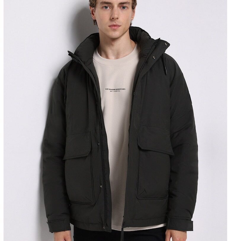 Зимно яке с джоб с капаче - Избеляло черно COLINS