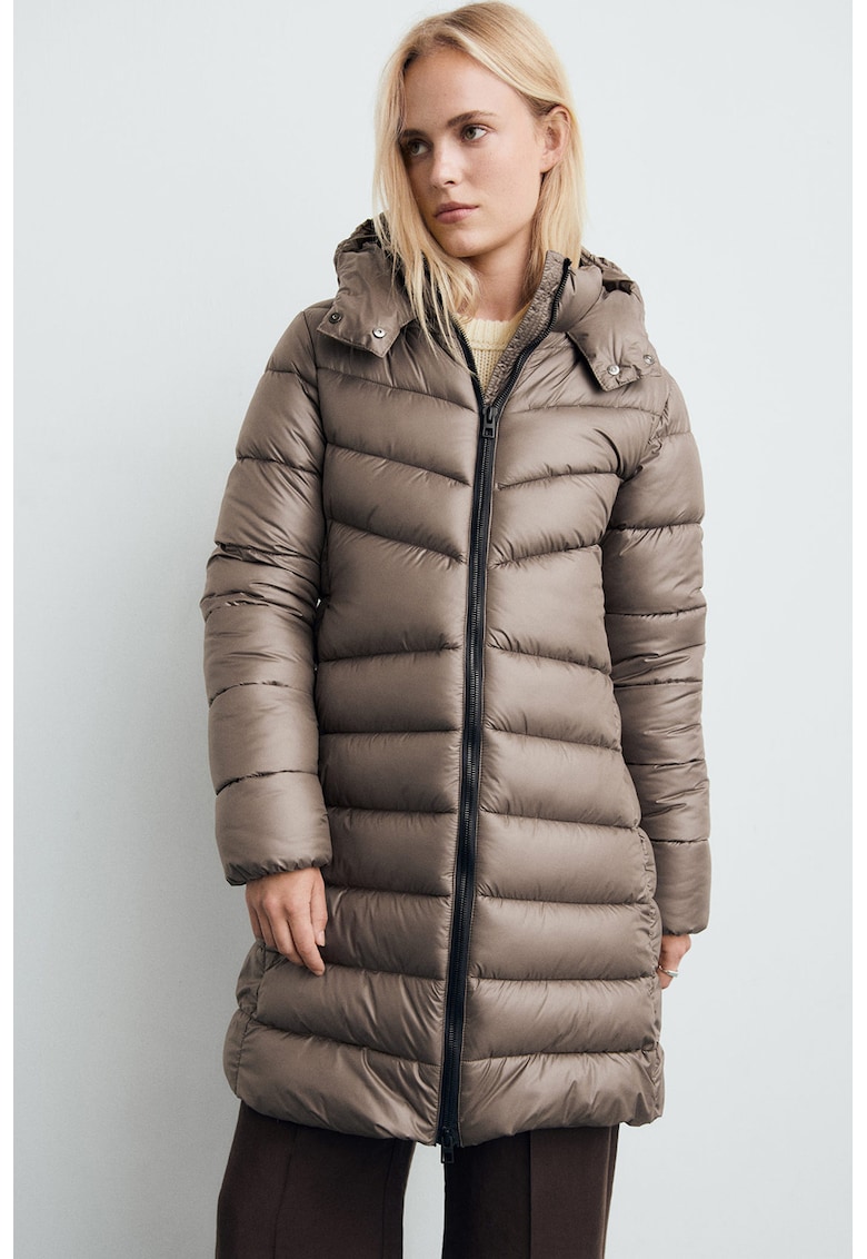 Зимно яке с джобове - Сиво-кафяв Mango
