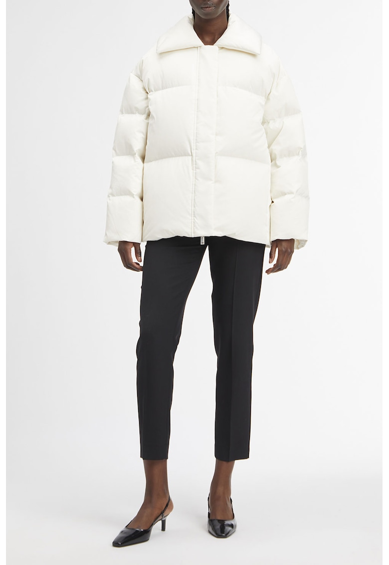 Зимно яке с джобове встрани - Бял CALVIN KLEIN