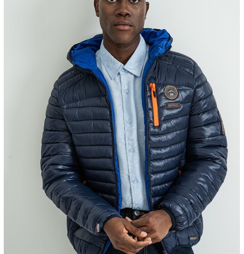 Зимно яке с джобове с цип Briout - Мандарина/Тъмносин Geographical Norway