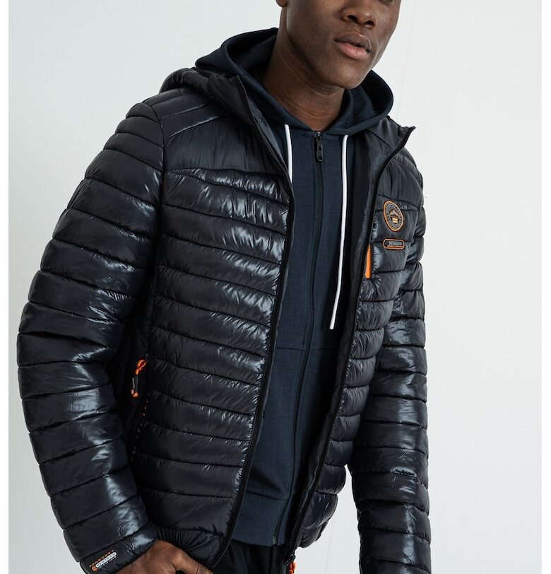 Зимно яке с джобове с цип Briout - Черен/Мандарина Geographical Norway