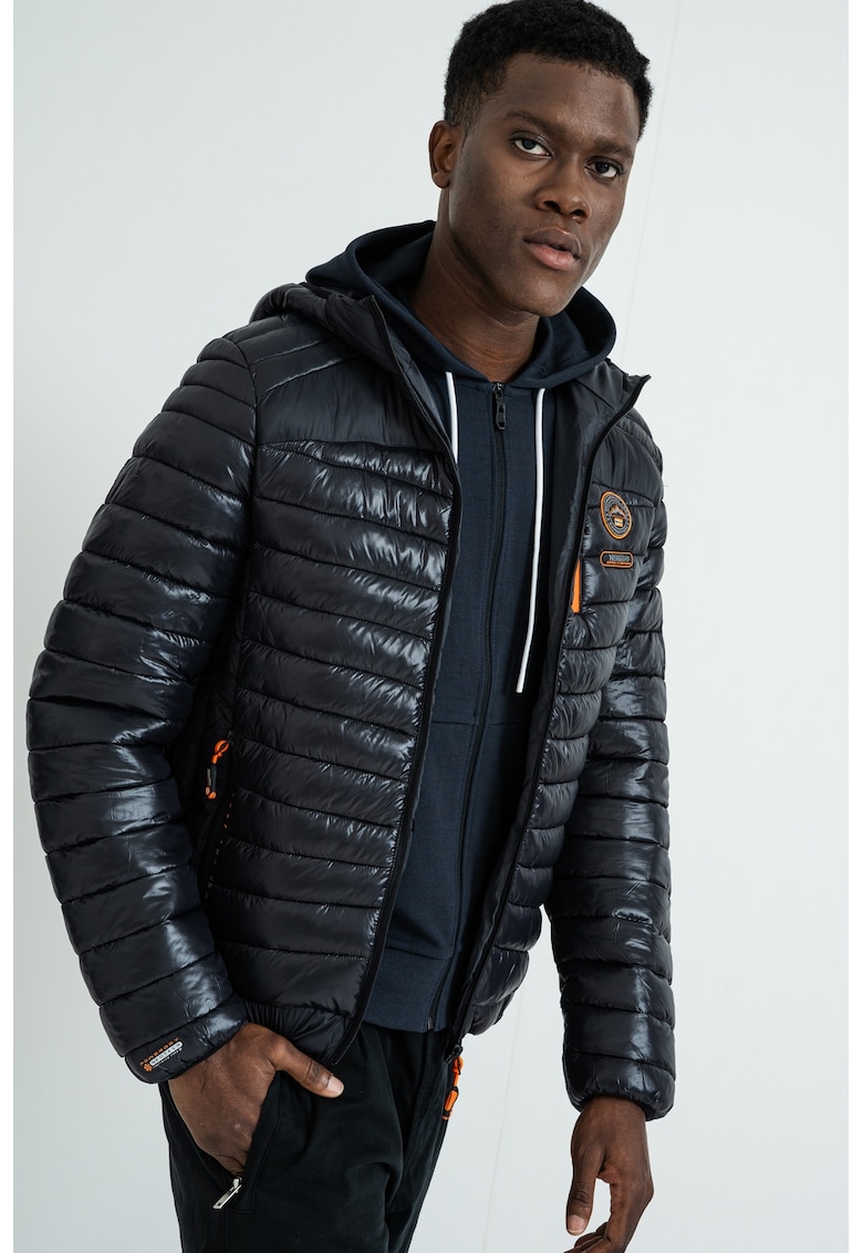Зимно яке с джобове с цип Briout - Черен/Мандарина Geographical Norway