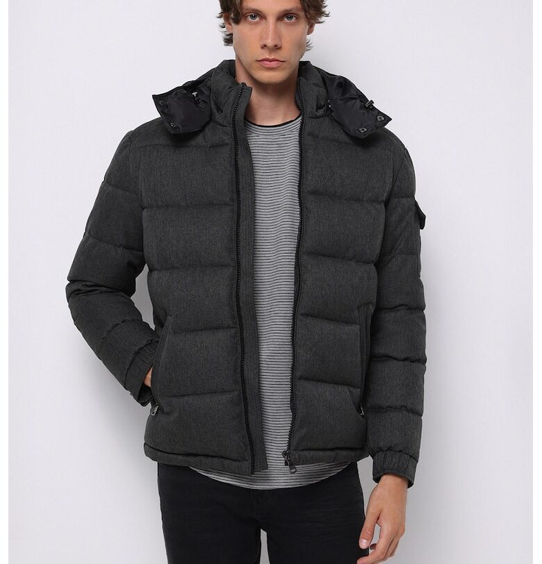 Зимно яке с джобове с цип - Антрацитно сиво COLINS