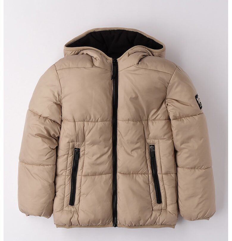 Зимно яке с джобове с цип - Бежов IDO